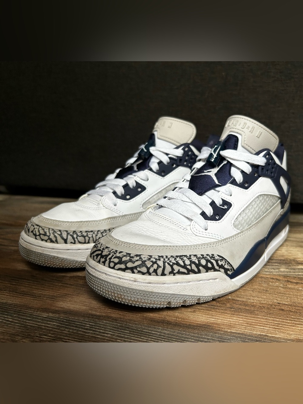 Brooklyn Air Jordan Spizike Low 'White Neutral Grey Anthracite Midnight Navy'